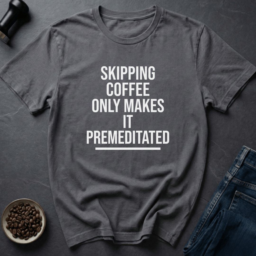 Coffee graphic Caffeine Threat T-Shirt in Charcoal / S by Caffeine Dept