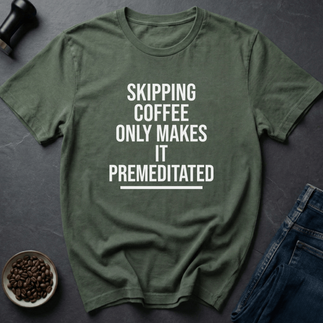 Coffee graphic Caffeine Threat T-Shirt in Military Green / S by Caffeine Dept
