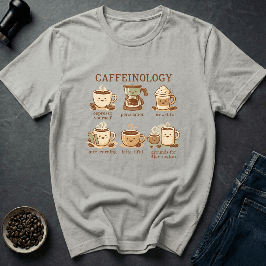 Coffee graphic Caffeinology T-Shirt in Sand / S by Caffeine Dept