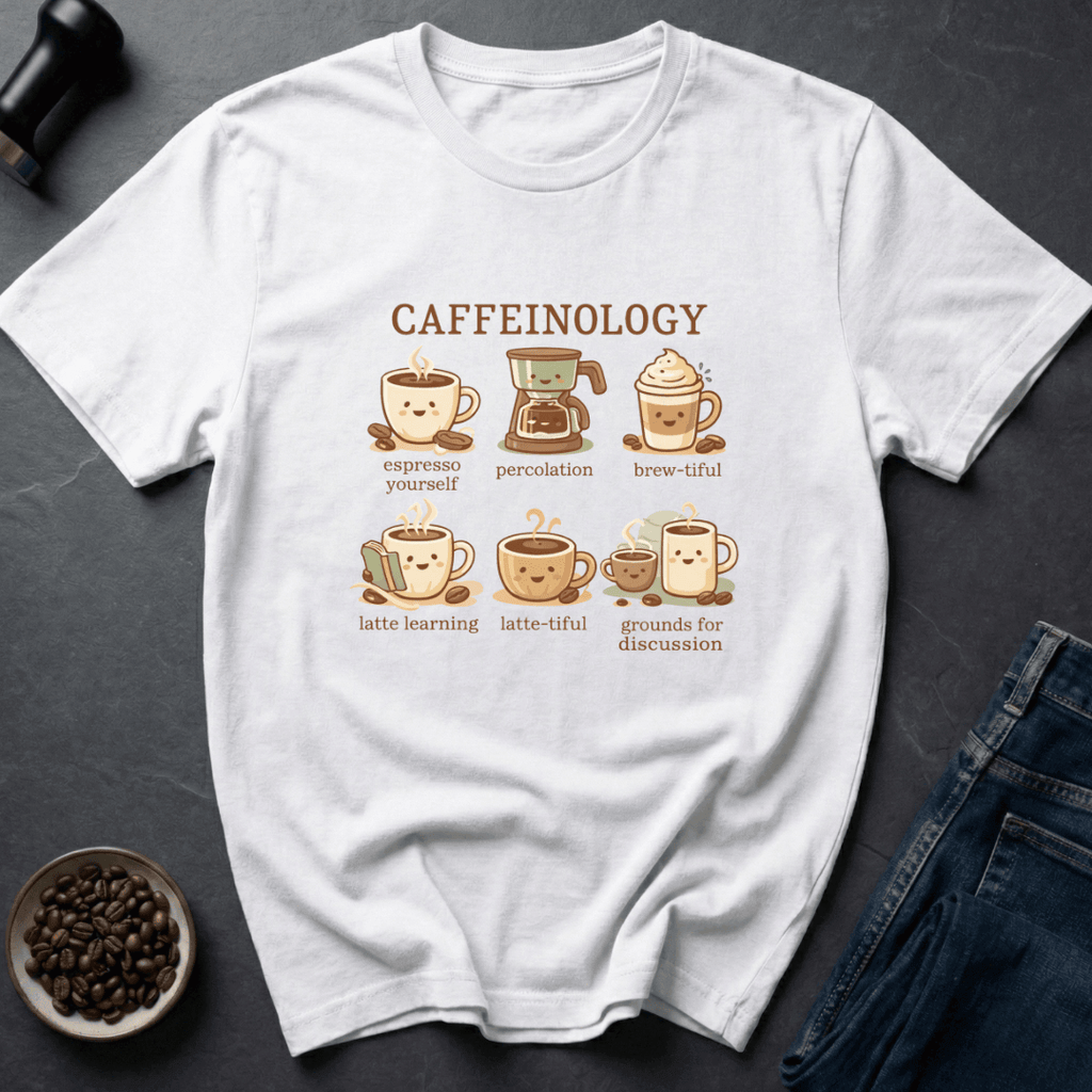 Coffee graphic Caffeinology T-Shirt in Sand / S by Caffeine Dept