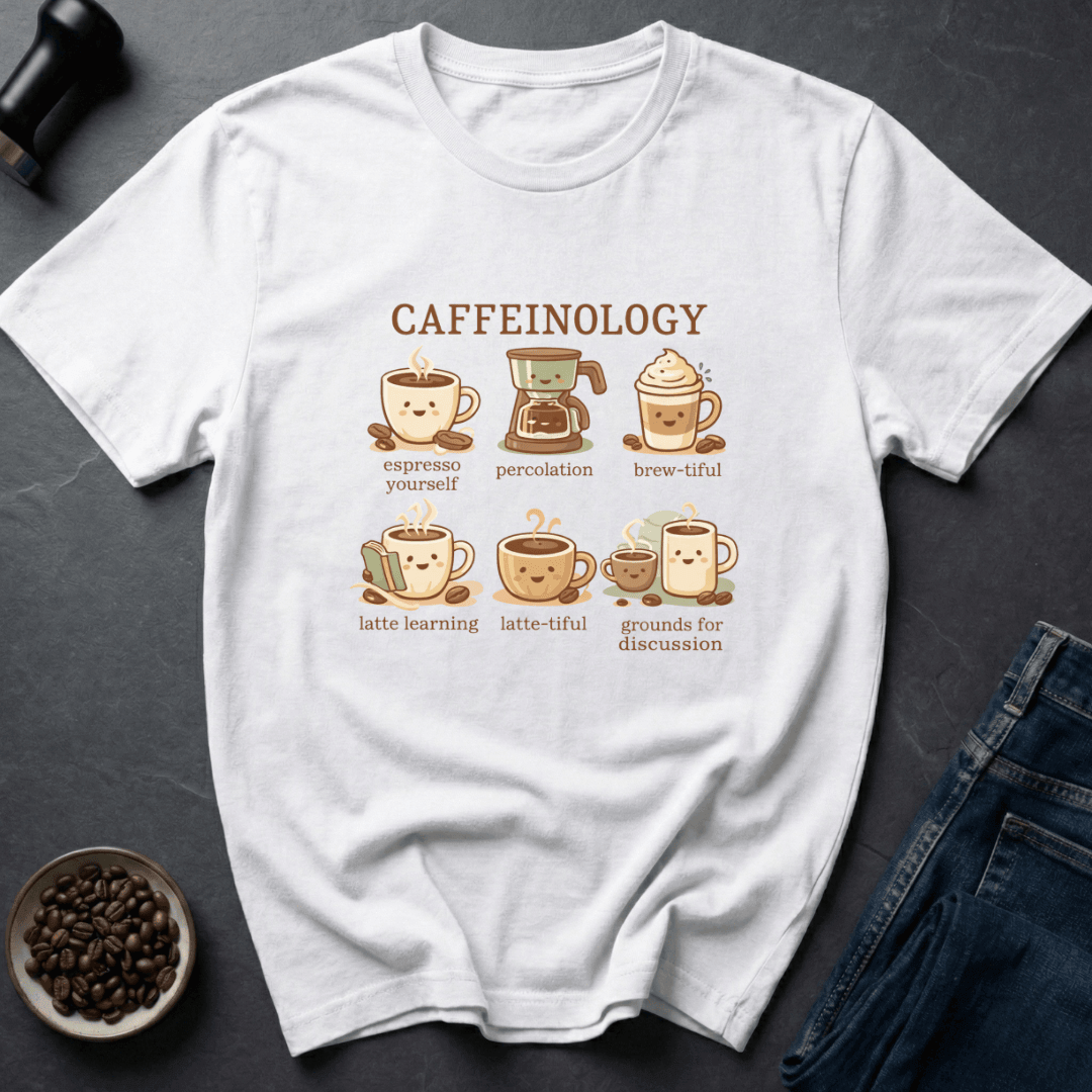Coffee graphic Caffeinology T-Shirt in Sand / S by Caffeine Dept