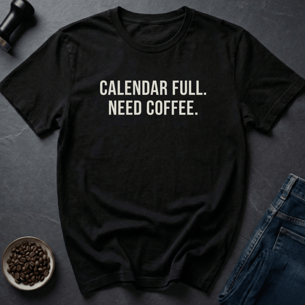Coffee graphic Calendar Coffee T-Shirt in Navy / S by Caffeine Dept