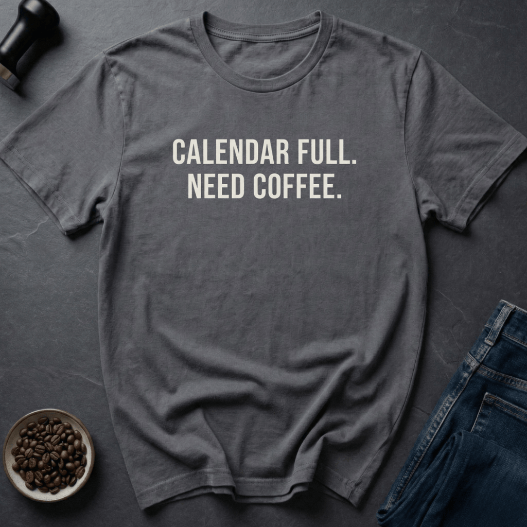 Coffee graphic Calendar Coffee T-Shirt in Navy / S by Caffeine Dept
