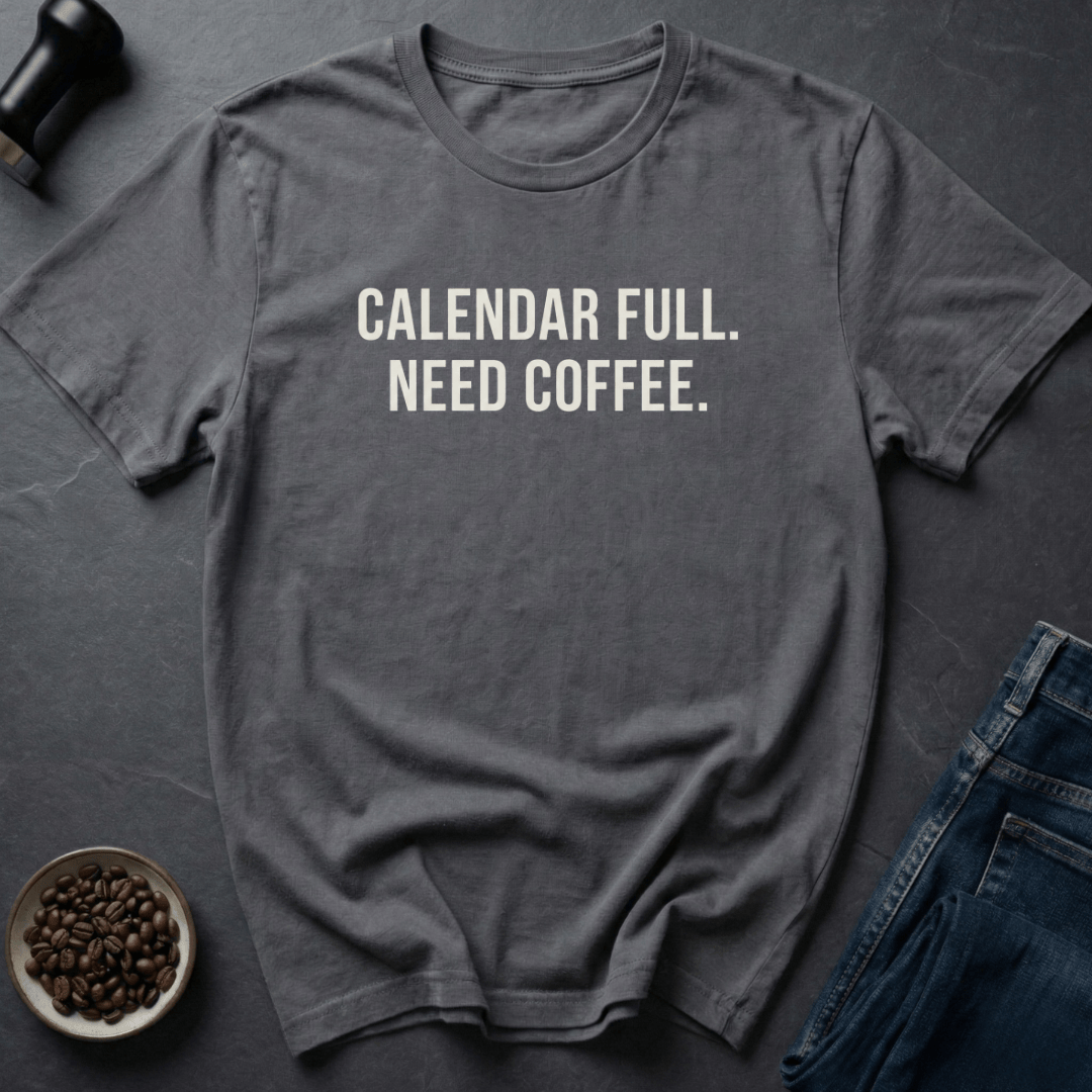 Coffee graphic Calendar Coffee T-Shirt in Navy / S by Caffeine Dept