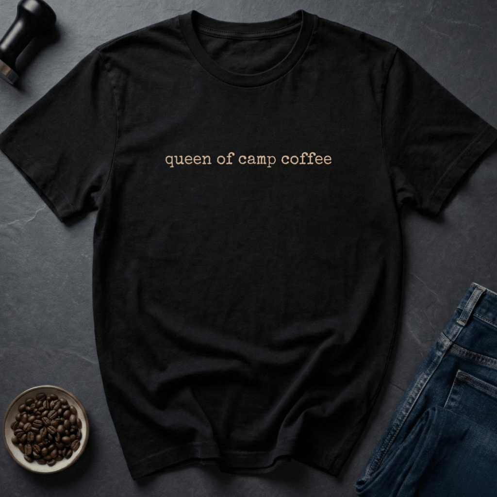 Coffee graphic Camp Queen T-Shirt in Black / S by Caffeine Dept