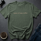 Coffee graphic Camp Queen T-Shirt in Military Green / S by Caffeine Dept