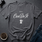 Coffee graphic Can Do Brew T-Shirt in Charcoal / S by Caffeine Dept