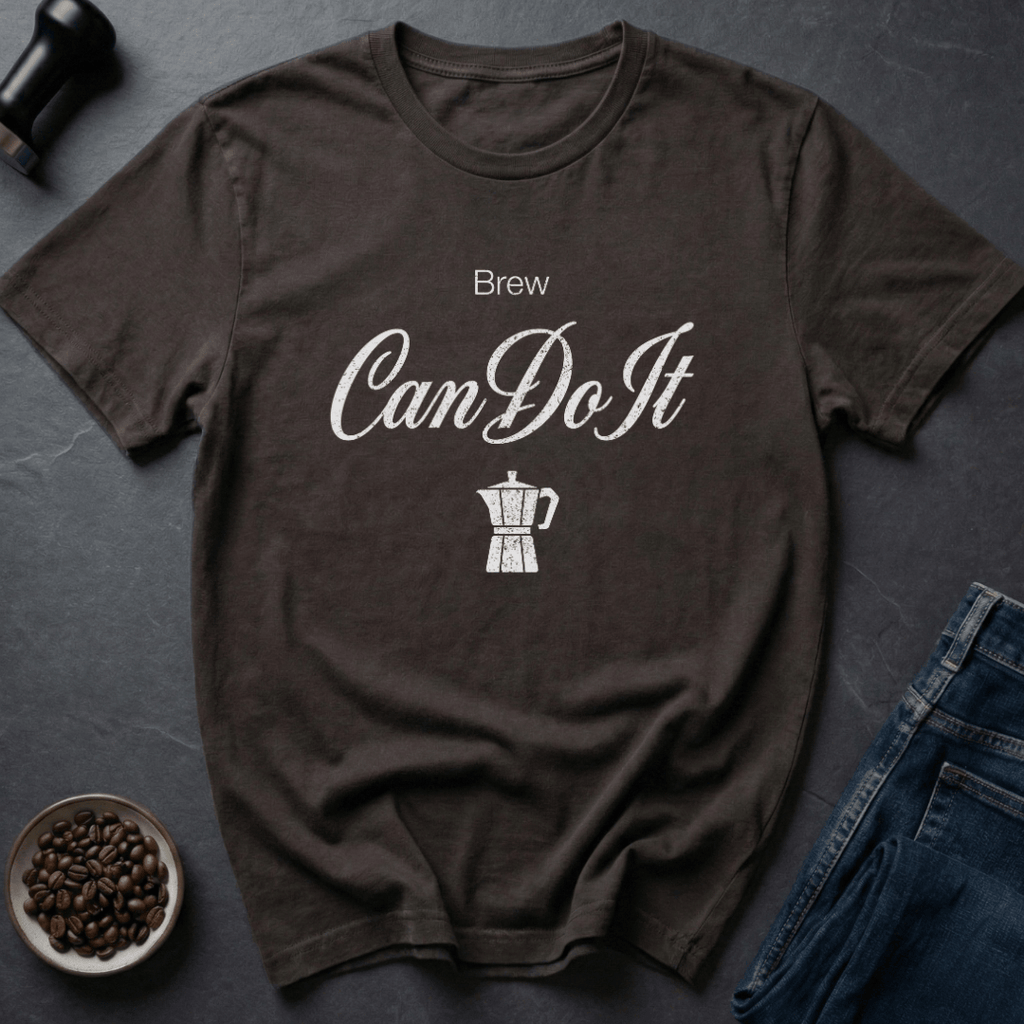 Coffee graphic Can Do Brew T-Shirt in Dark Chocolate / S by Caffeine Dept