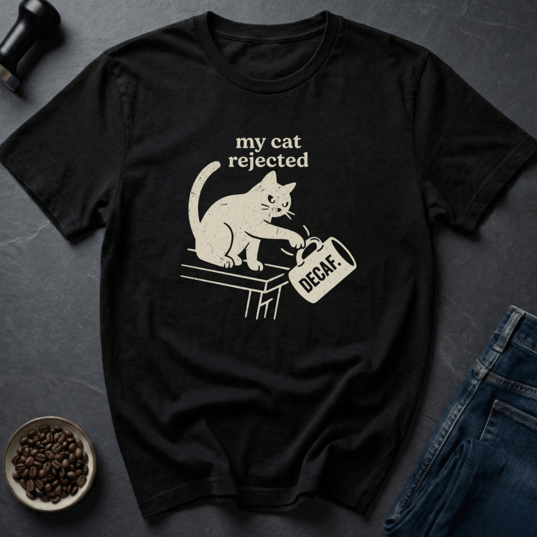 Coffee graphic Cat Approved T-Shirt in Black / S by Caffeine Dept