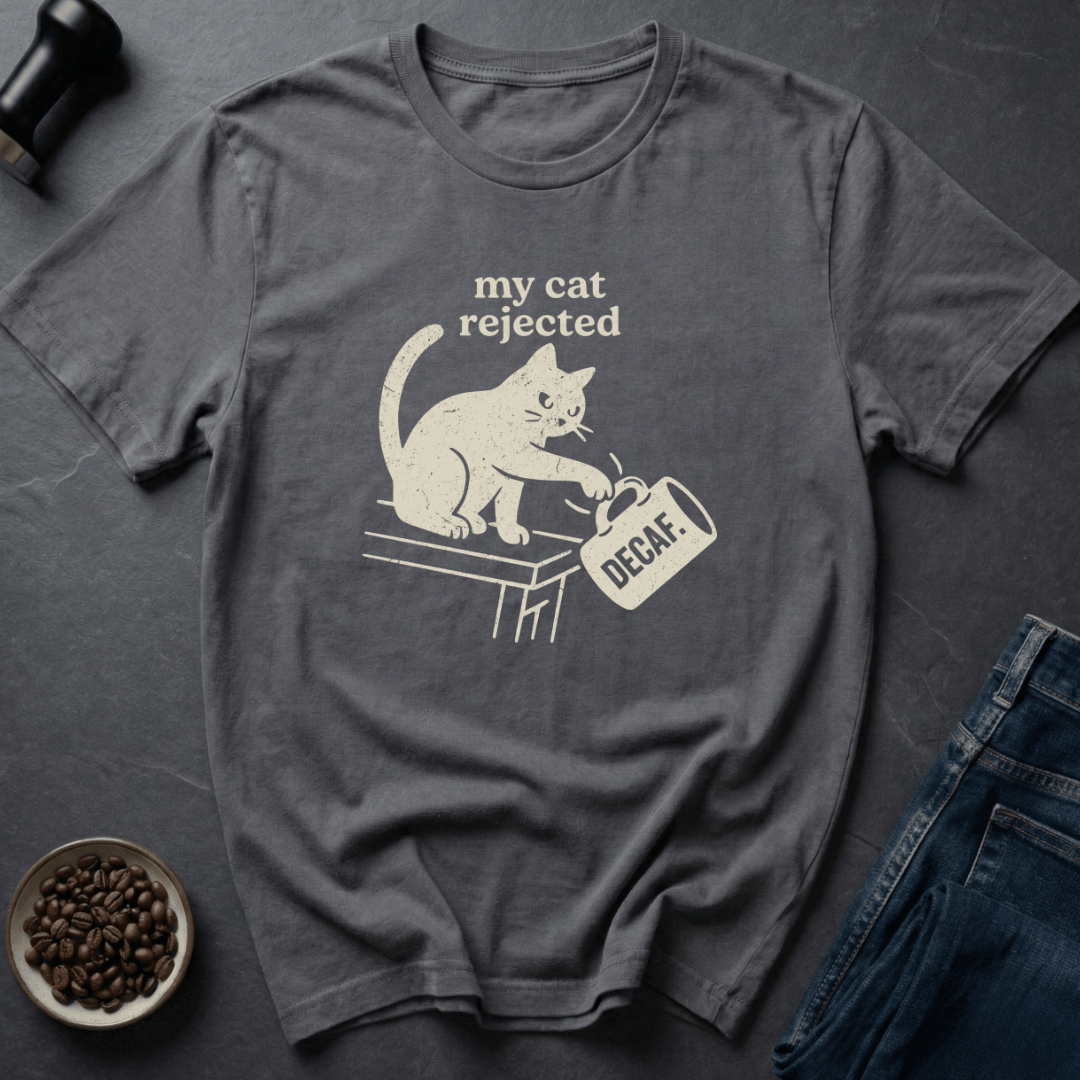 Coffee graphic Cat Approved T-Shirt in Charcoal / S by Caffeine Dept