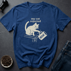 Coffee graphic Cat Approved T-Shirt in Royal / S by Caffeine Dept