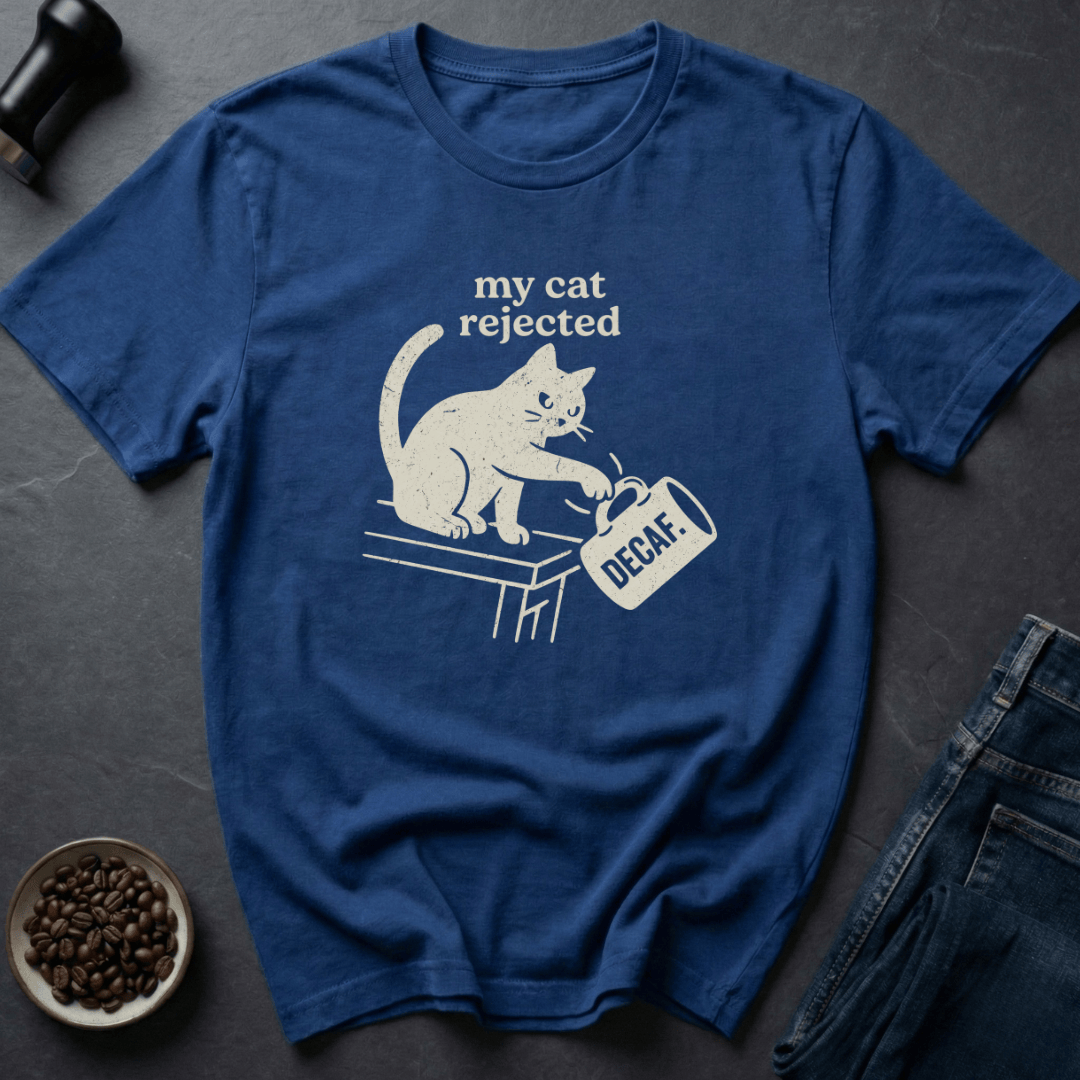 Coffee graphic Cat Approved T-Shirt in Royal / S by Caffeine Dept