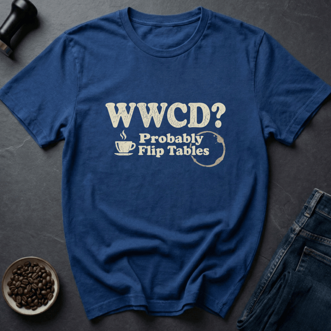 Coffee graphic Chaos Brew T-Shirt in Royal / S by Caffeine Dept