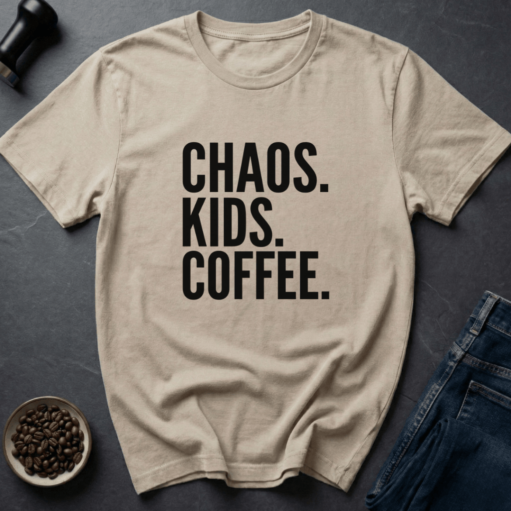 Coffee graphic Chaos Coffee T-Shirt in Sand / S by Caffeine Dept