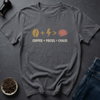 Coffee graphic Chaos Solved T-Shirt in Charcoal / S by Caffeine Dept