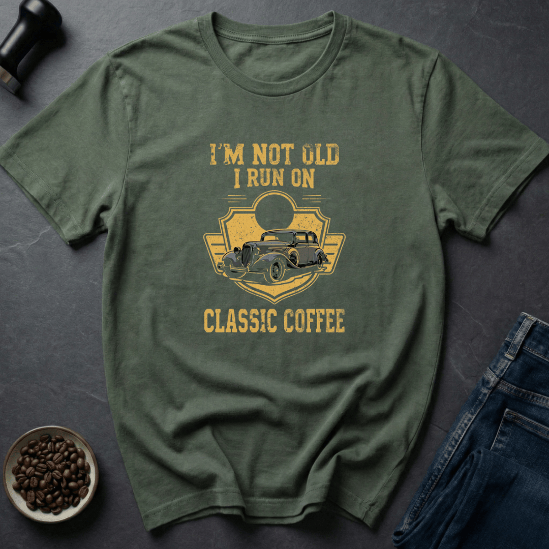 Coffee graphic Classic Caffeine T-Shirt in Military Green / S by Caffeine Dept