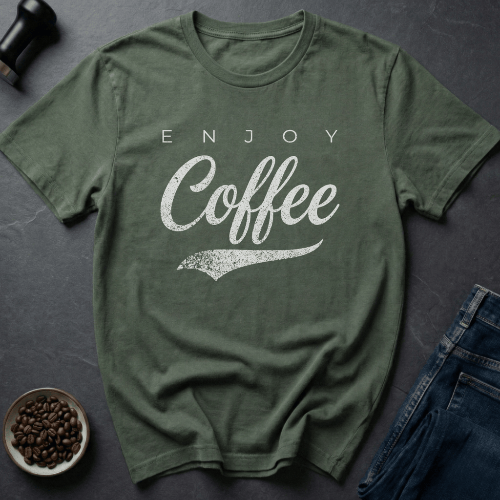 Coffee graphic Classic Coffee T-Shirt in Military Green / S by Caffeine Dept