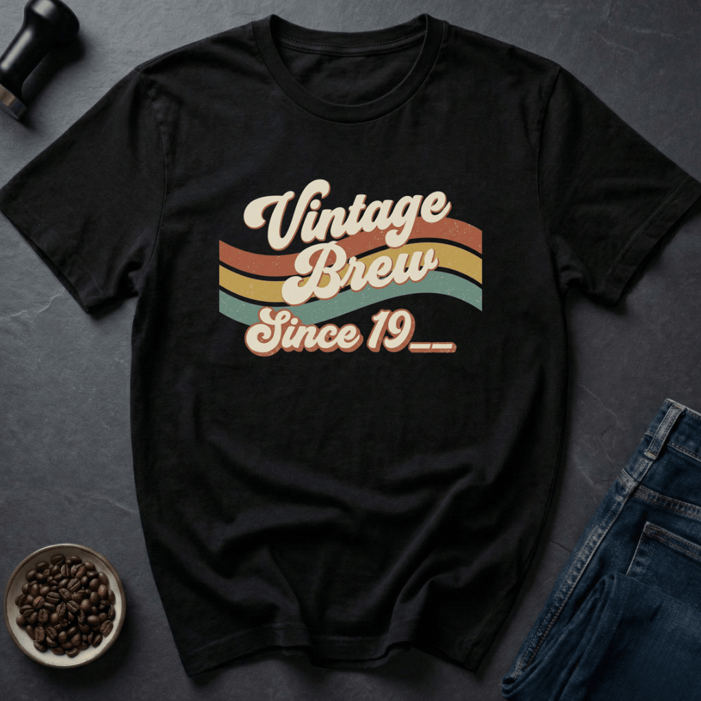 Coffee graphic Classic Vintage Brew T-Shirt in Black / S by Caffeine Dept