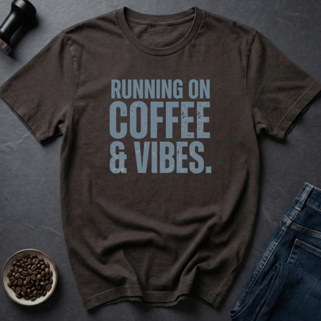 Coffee graphic Coffee And Vibes T-Shirt in Charcoal / S by Caffeine Dept