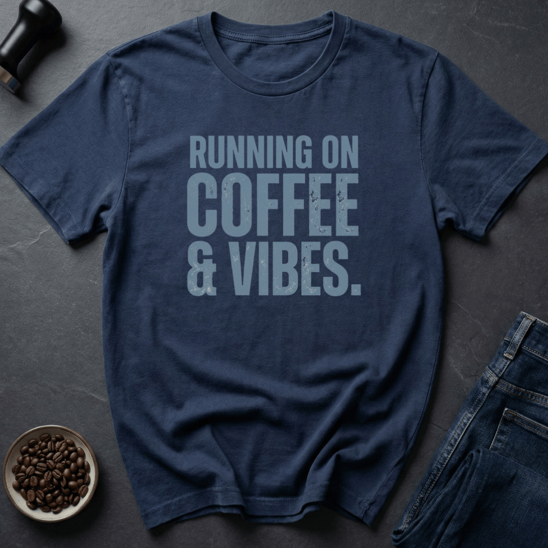 Coffee graphic Coffee And Vibes T-Shirt in Charcoal / S by Caffeine Dept