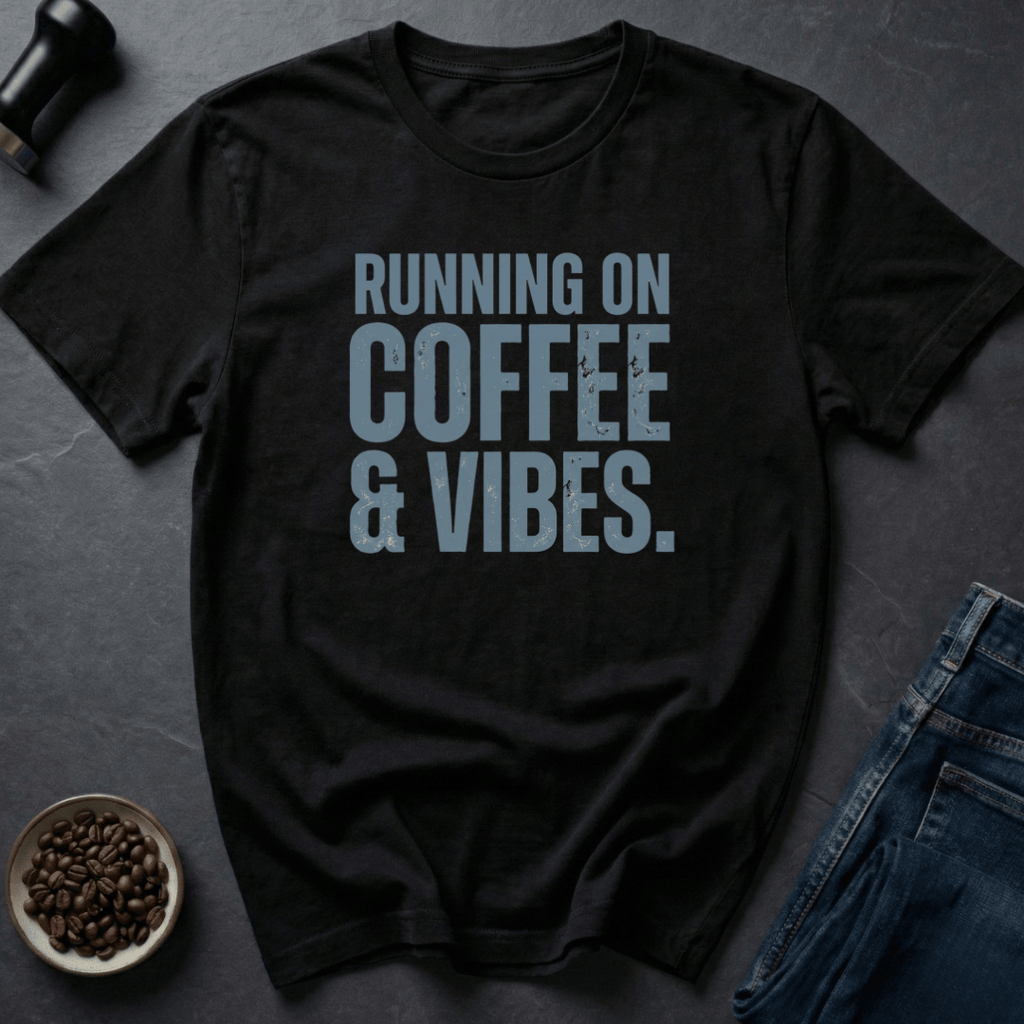 Coffee graphic Coffee And Vibes T-Shirt in Charcoal / S by Caffeine Dept