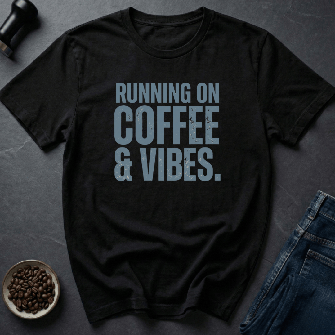 Coffee graphic Coffee And Vibes T-Shirt in Charcoal / S by Caffeine Dept