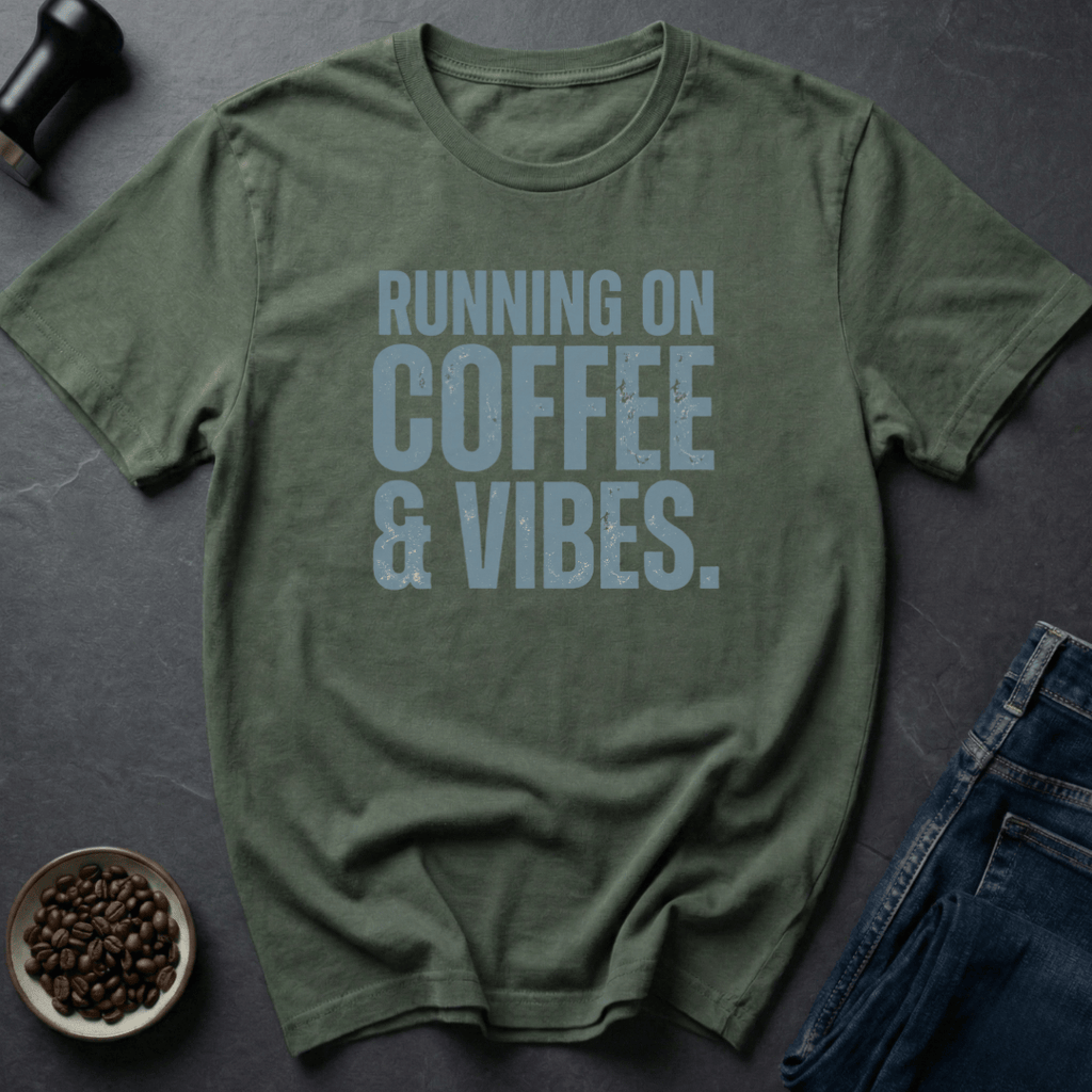 Coffee graphic Coffee And Vibes T-Shirt in Charcoal / S by Caffeine Dept