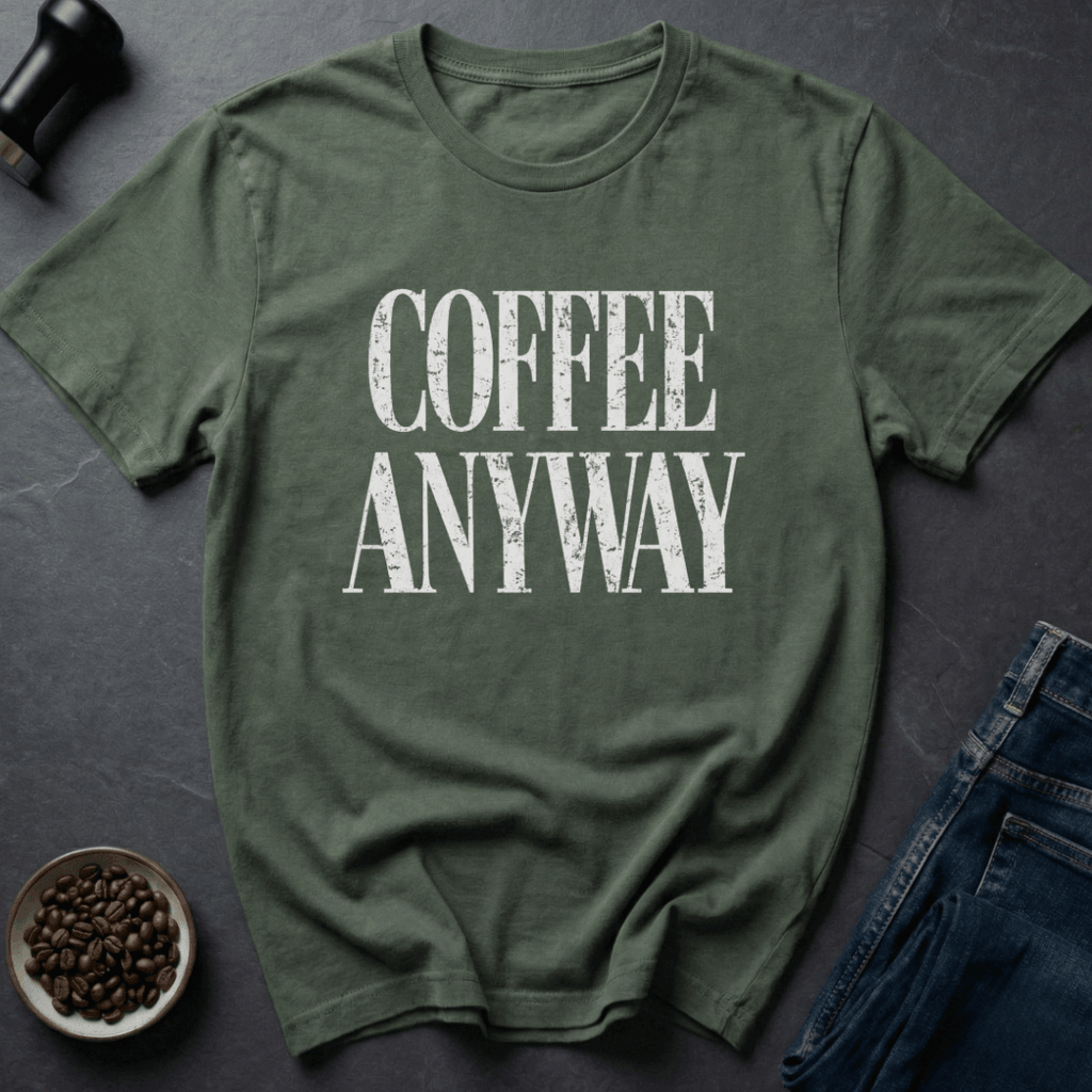 Coffee graphic Coffee Anyway T-Shirt in Navy / S by Caffeine Dept