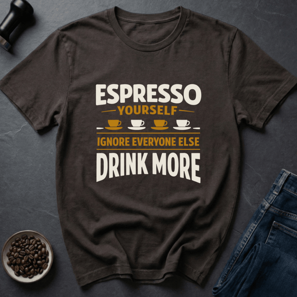 Coffee graphic Coffee Attitude T-Shirt in Military Green / S by Caffeine Dept