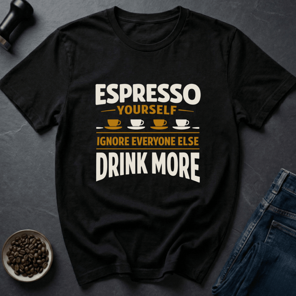 Coffee graphic Coffee Attitude T-Shirt in Military Green / S by Caffeine Dept