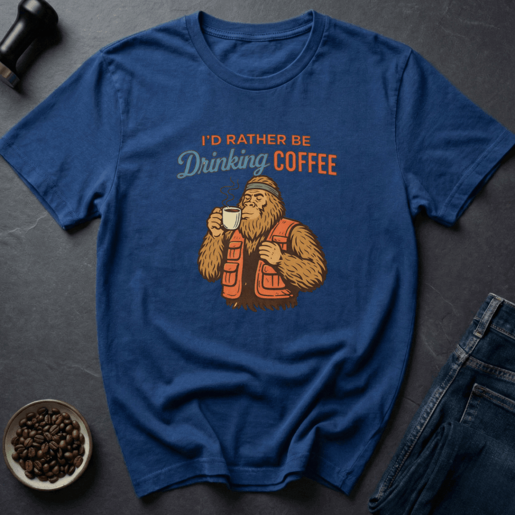 Coffee graphic Coffee Bigfoot T-Shirt in Royal / S by Caffeine Dept