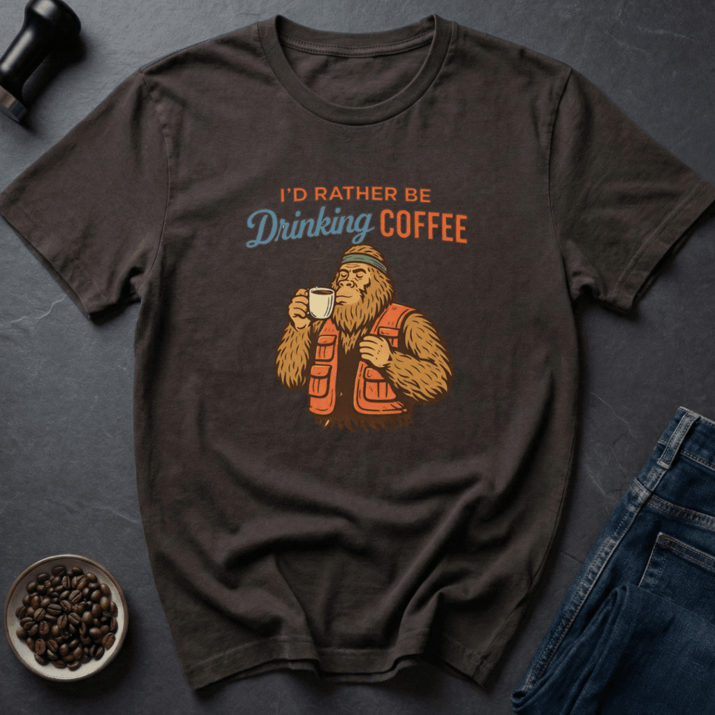 Coffee graphic Coffee Bigfoot T-Shirt in Royal / S by Caffeine Dept