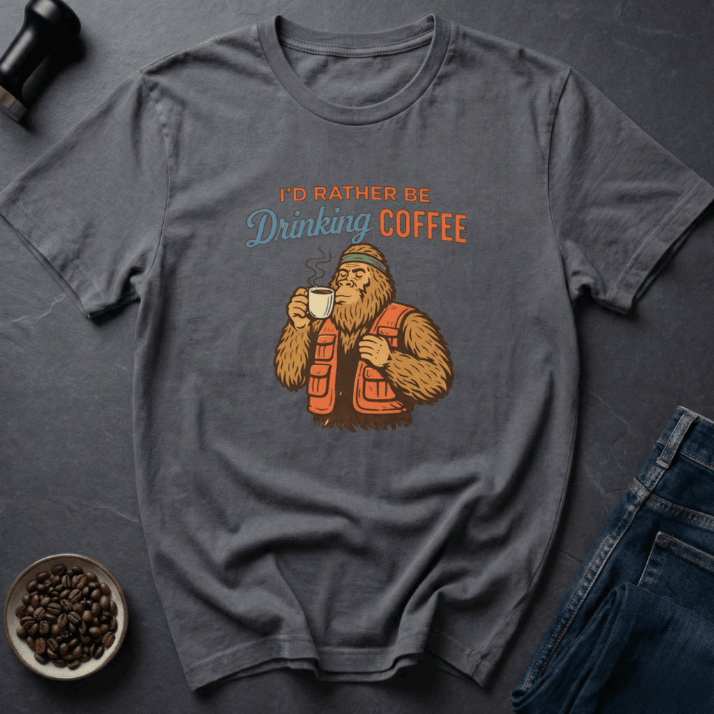 Coffee graphic Coffee Bigfoot T-Shirt in Royal / S by Caffeine Dept