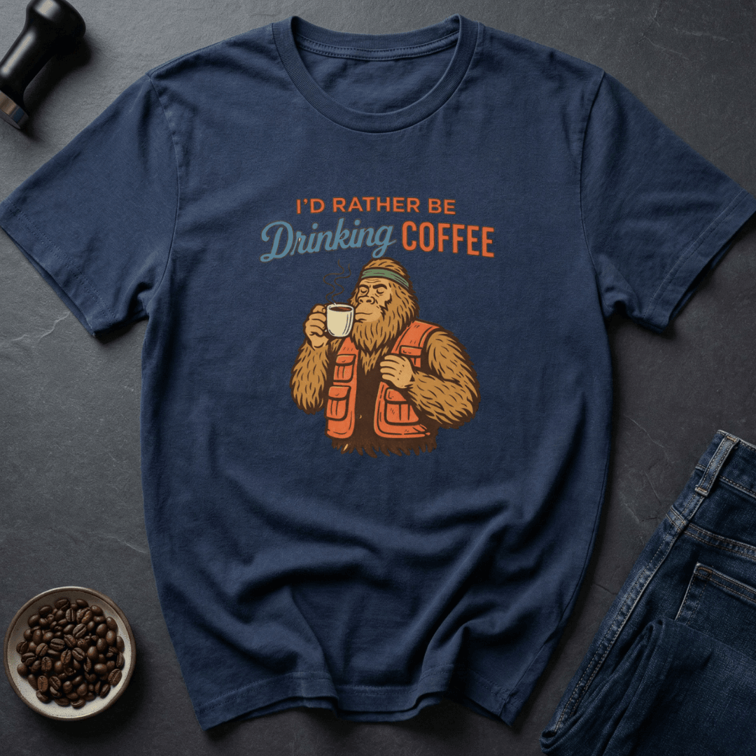 Coffee graphic Coffee Bigfoot T-Shirt in Royal / S by Caffeine Dept