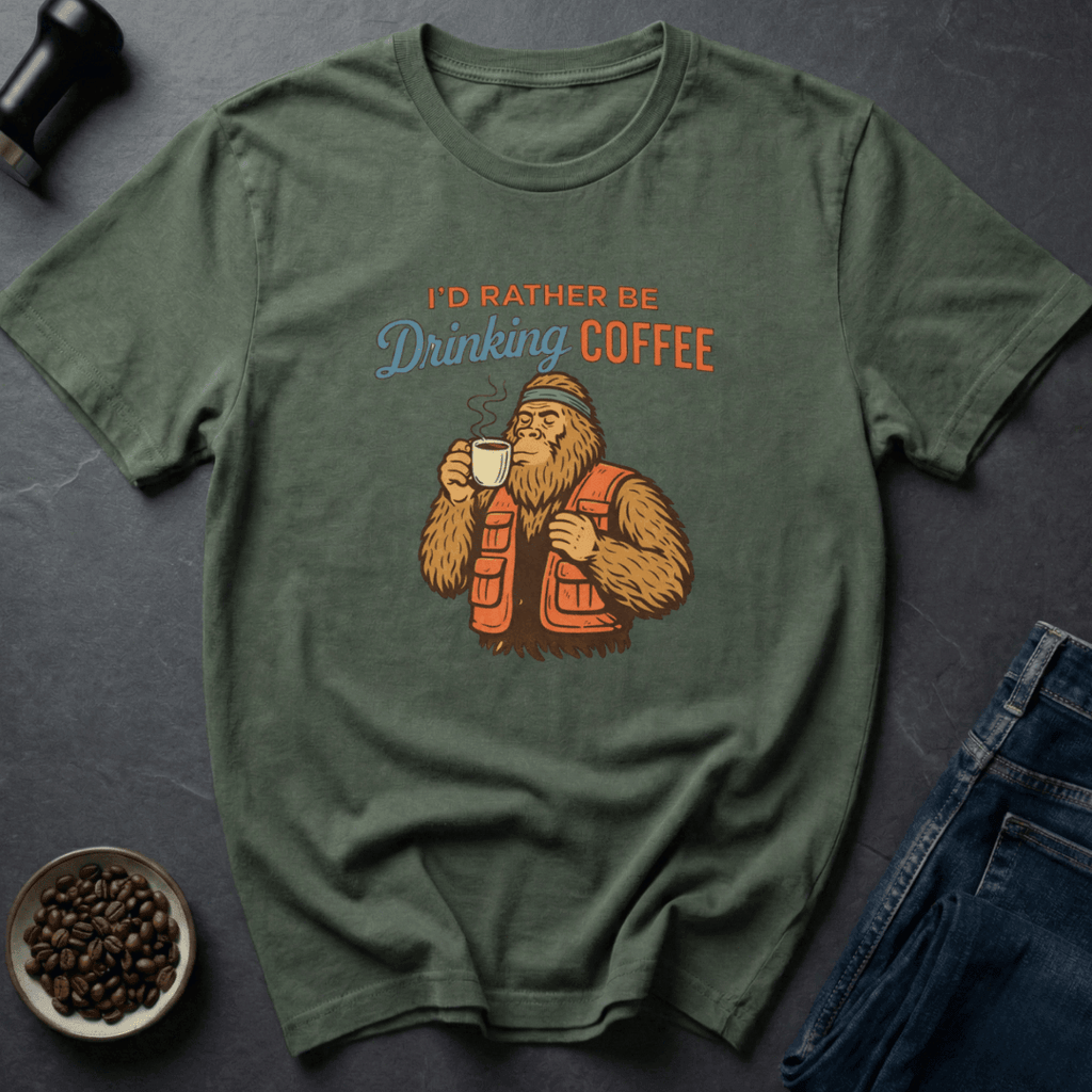 Coffee graphic Coffee Bigfoot T-Shirt in Royal / S by Caffeine Dept