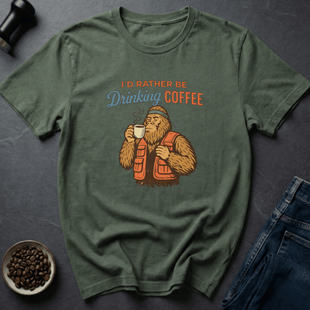 Coffee graphic Coffee Bigfoot T-Shirt in Royal / S by Caffeine Dept