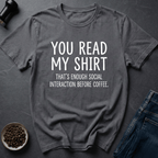 Coffee graphic Coffee Boundaries T-Shirt in Charcoal / S by Caffeine Dept