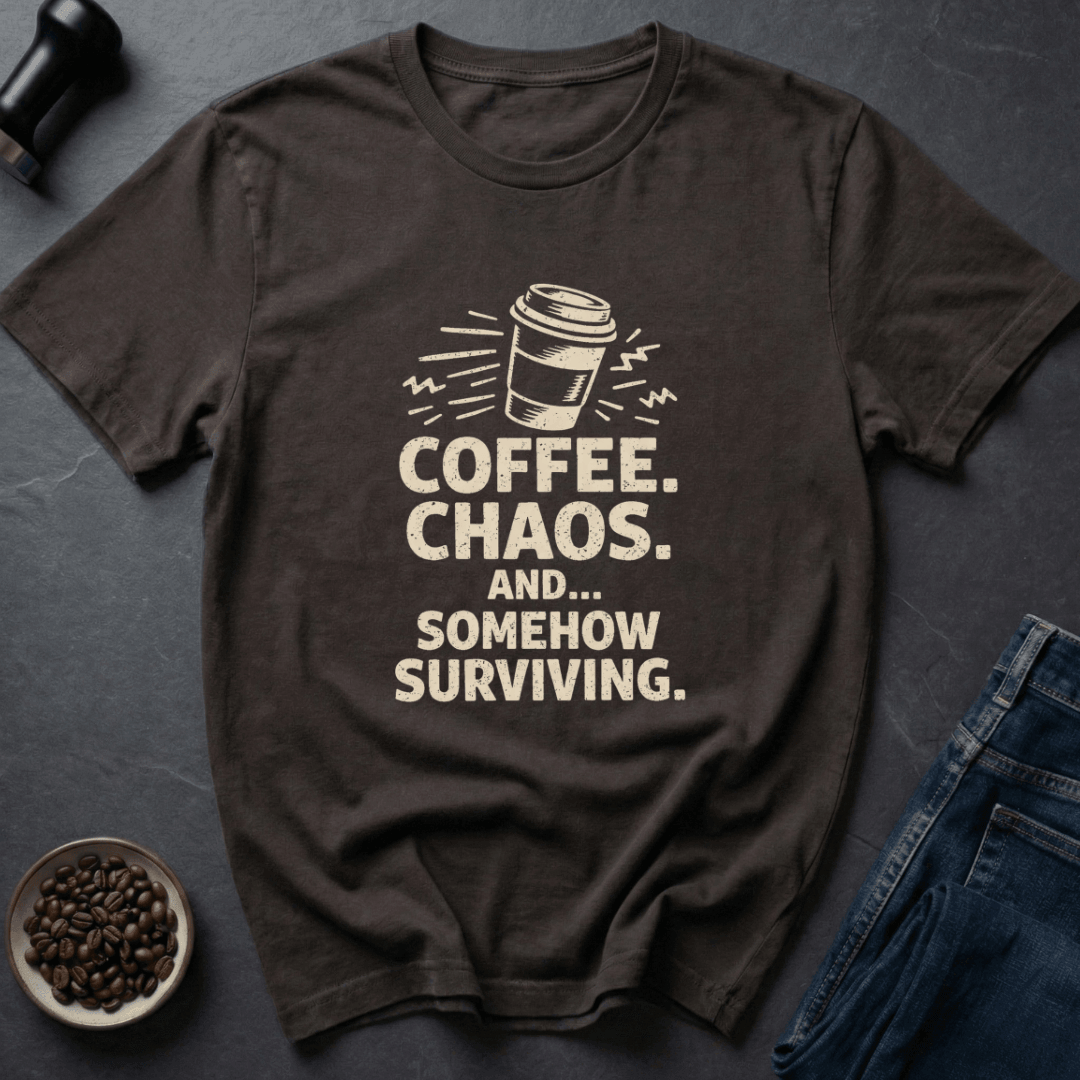 Coffee graphic Coffee Chaos T-Shirt in Dark Chocolate / S by Caffeine Dept