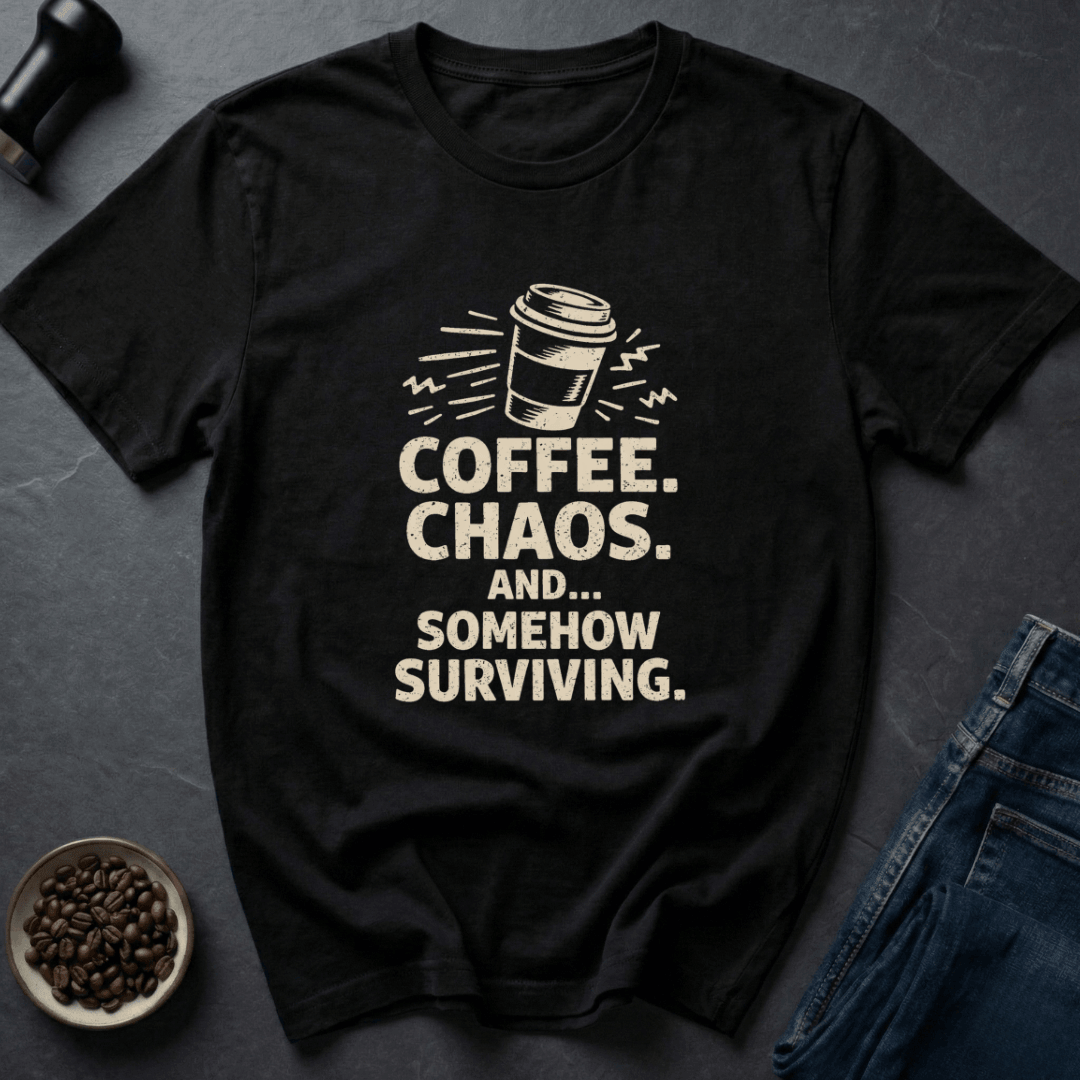 Coffee graphic Coffee Chaos T-Shirt in Dark Chocolate / S by Caffeine Dept