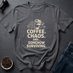 Coffee graphic Coffee Chaos T-Shirt in Dark Chocolate / S by Caffeine Dept
