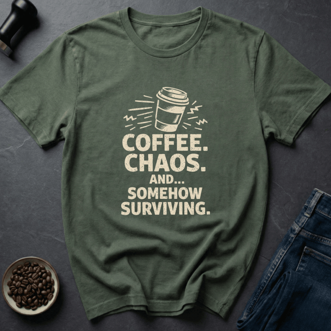 Coffee graphic Coffee Chaos T-Shirt in Dark Chocolate / S by Caffeine Dept