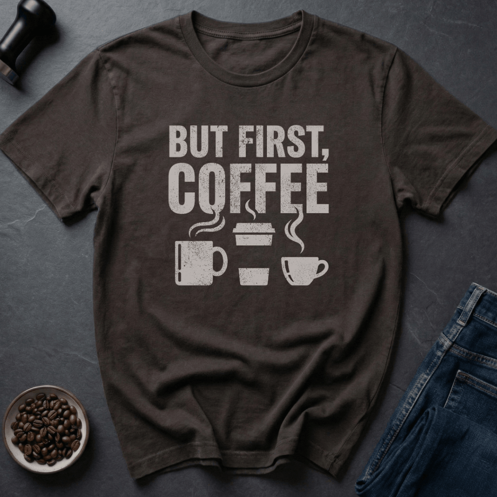 Coffee graphic Coffee Comes T-Shirt in Dark Chocolate / S by Caffeine Dept