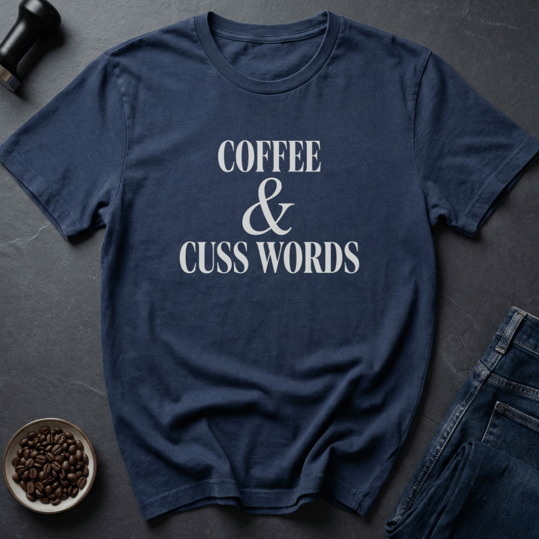 Coffee graphic Coffee Cuss Words T-Shirt in Military Green / S by Caffeine Dept
