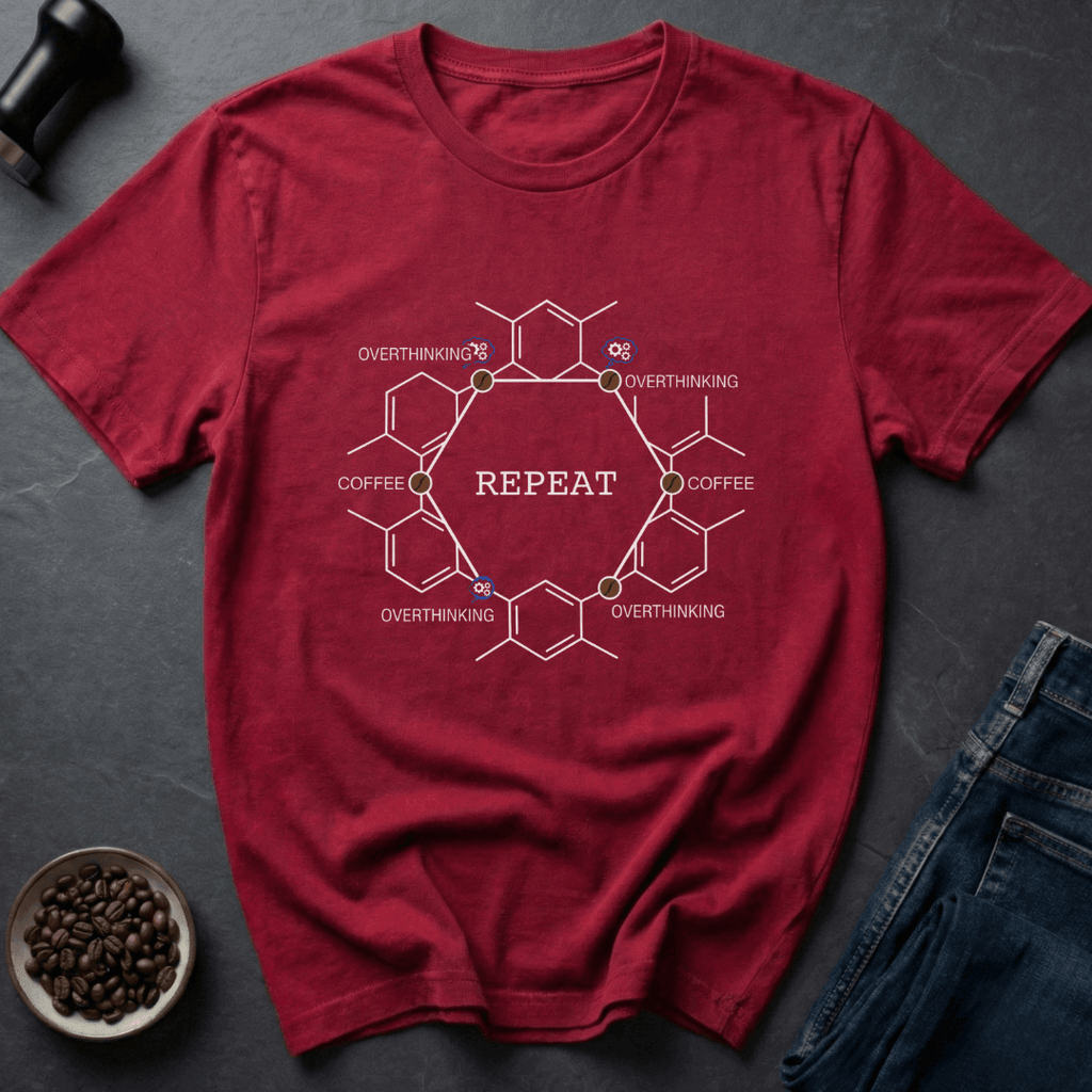 Coffee graphic Coffee Cycle T-Shirt in Heather Red / S by Caffeine Dept