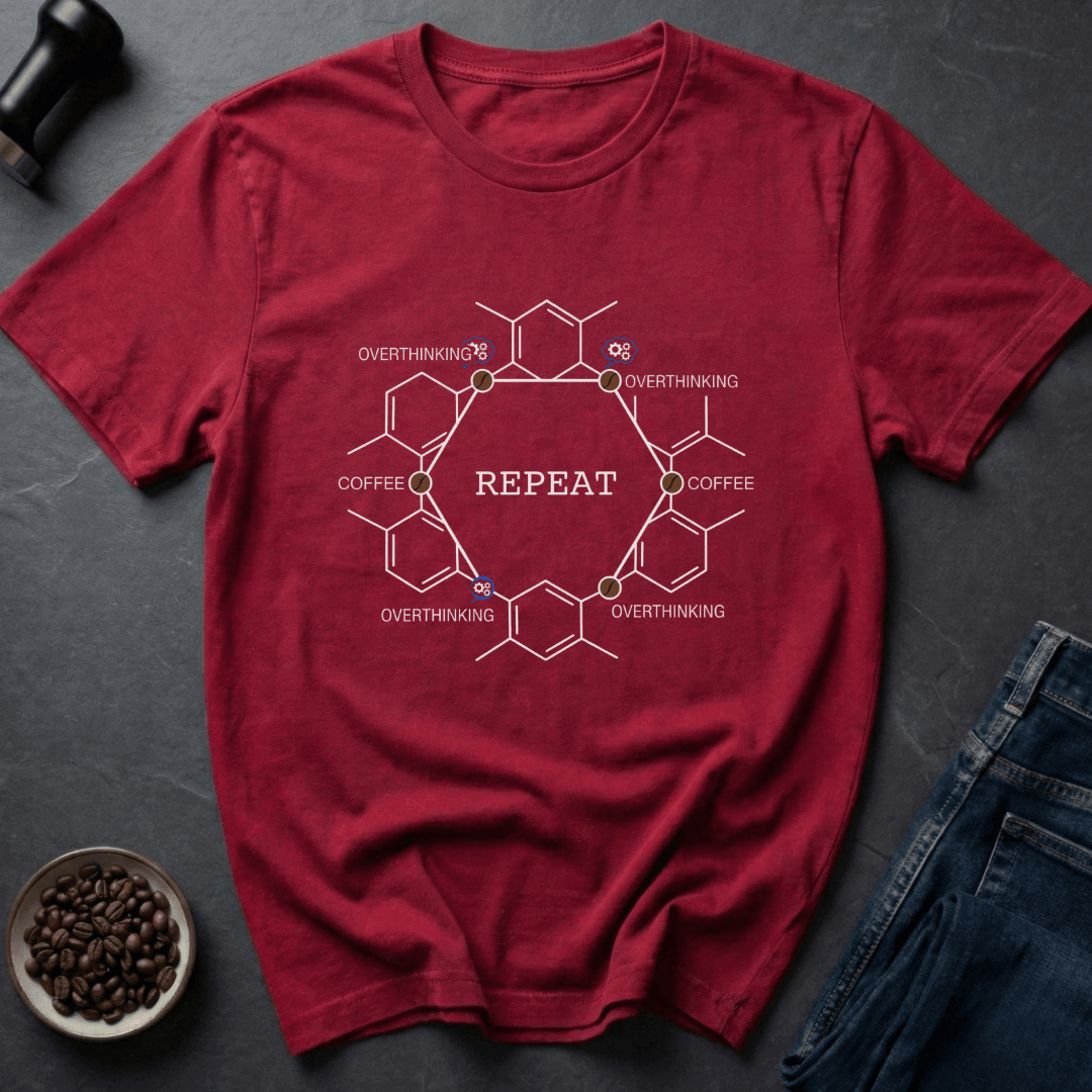 Coffee graphic Coffee Cycle T-Shirt in Heather Red / S by Caffeine Dept