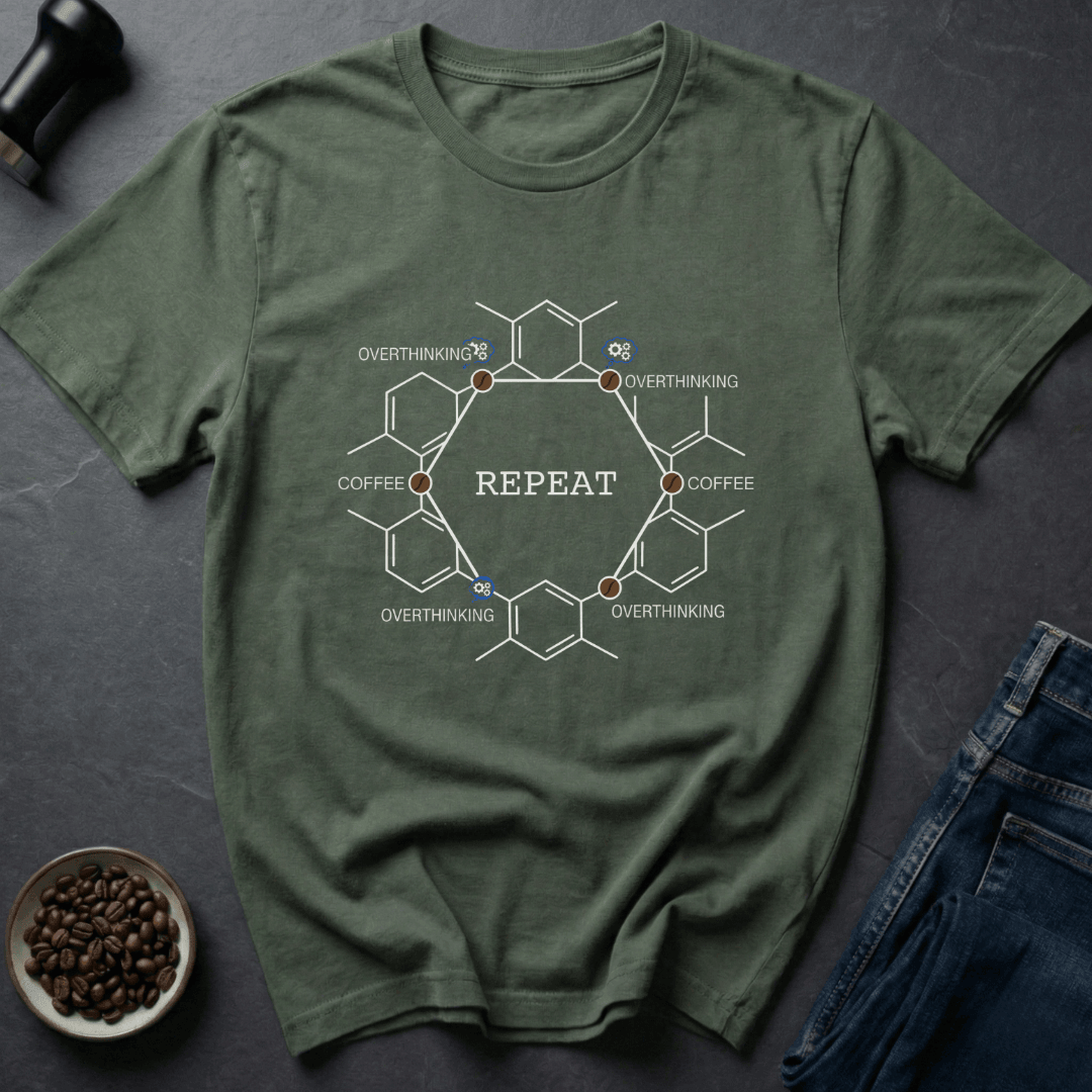 Coffee graphic Coffee Cycle T-Shirt in Heather Red / S by Caffeine Dept