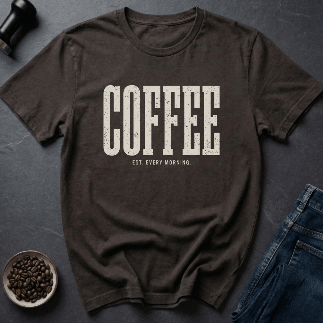 Coffee graphic Coffee Daily T-Shirt in Dark Chocolate / S by Caffeine Dept