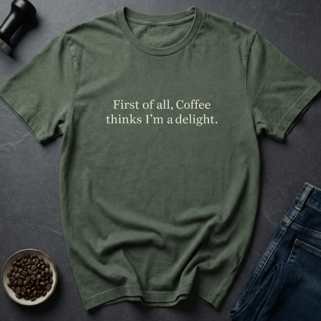 Coffee graphic Coffee Delight T-Shirt in Military Green / S by Caffeine Dept