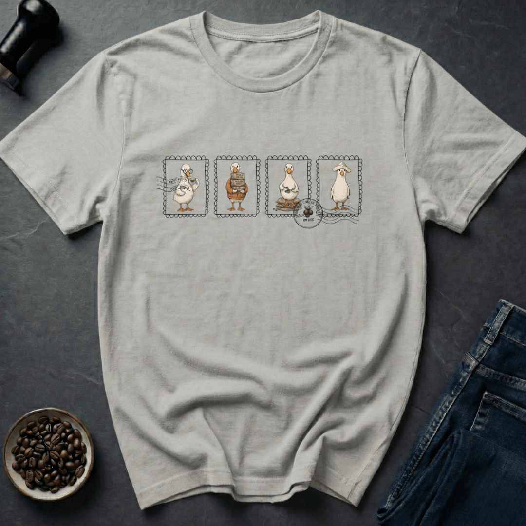 Coffee graphic Coffee Duck T-Shirt in Ice Grey / S by Caffeine Dept