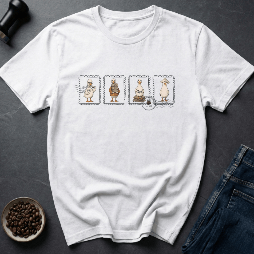 Coffee graphic Coffee Duck T-Shirt in White / S by Caffeine Dept